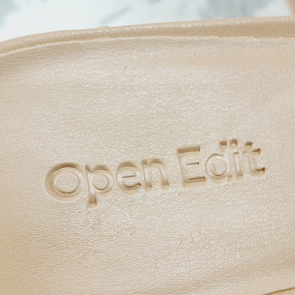 NEW Open Edit Saydee Tan Cream Block Heel Slip On Square Toe Sandals O816 - Picture 10 of 15